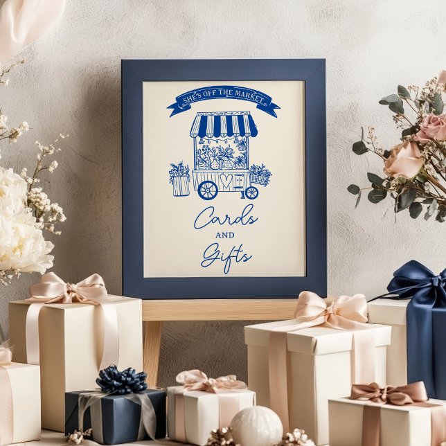 Off the market blue scribbles bridal Cards Gifts Poster (Off the market blue scribbles bridal Cards Gifts Poster)