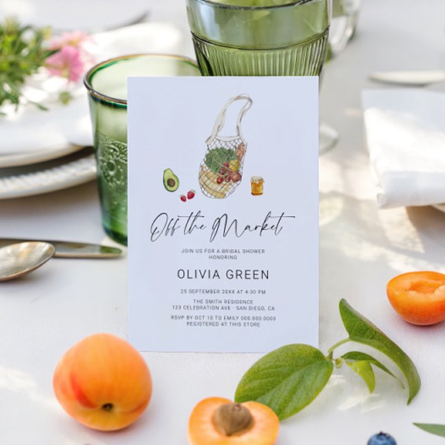 Off The Market Boho Script Bridal Shower Invitation (Creator Uploaded)