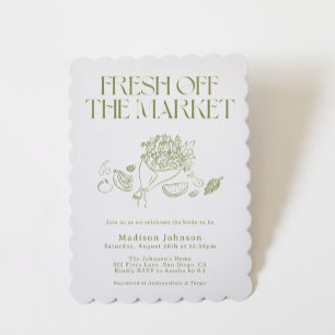 Off The Market Bridal Shower, Farmer's Market Invitation
