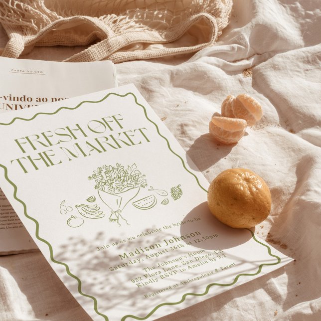 Off The Market Bridal Shower, Farmer's Market Invitation (Creator Uploaded)