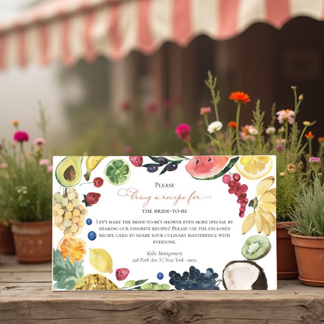 Off the Market | Bridal Shower Recipe Request Card (Creator Uploaded)