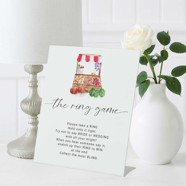 Off the Market Bridal Shower The Ring Game Pedestal Sign (Creator Uploaded)