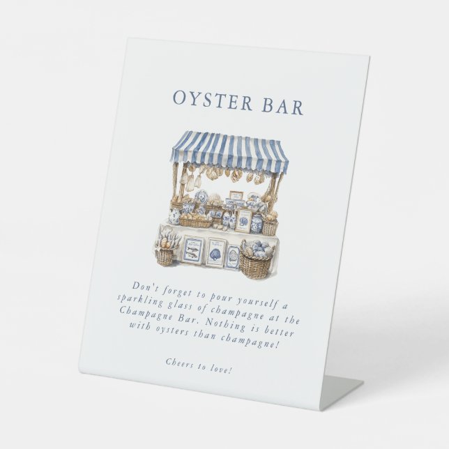 Off the Market Coastal Market Bridal Shower  Pedestal Sign (Front)