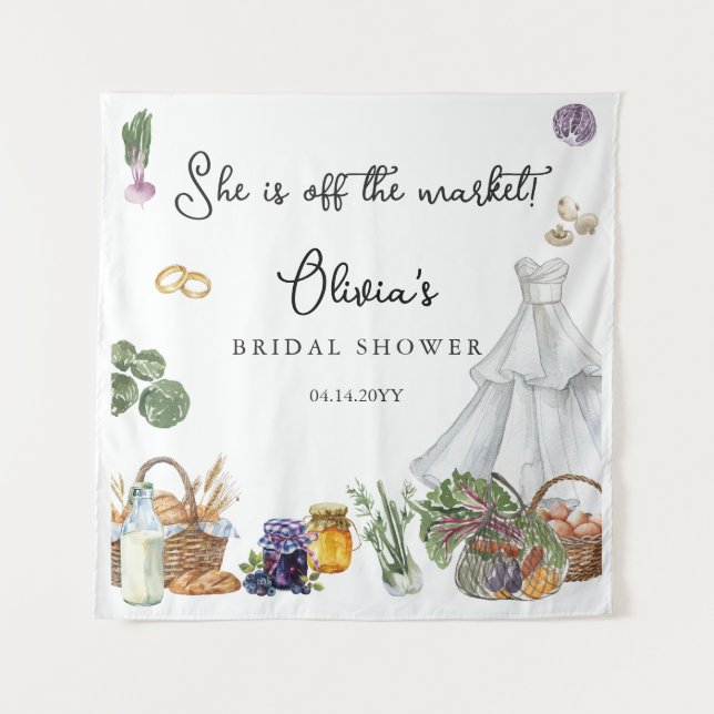 Off the market farmer's Bridal Shower photo Tapestry (Front)