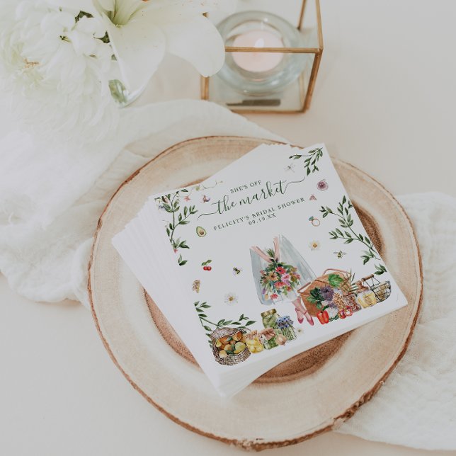 Off The Market | Farmer's Market Bridal Shower Napkin (Creator Uploaded)