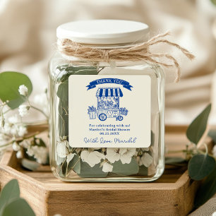 Off the market floral scribbles bridal shower square sticker