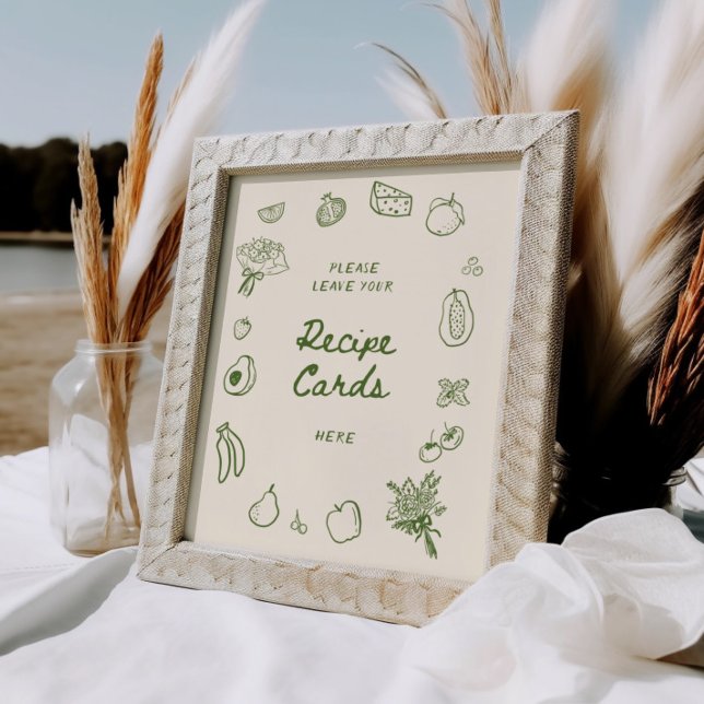 Off The Market Green Hand Drawn Recipe Poster (Creator Uploaded)