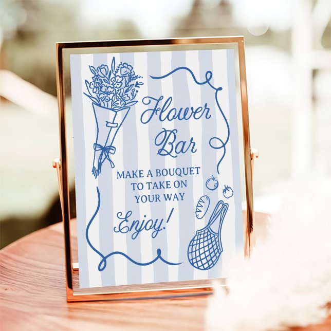 Off The Market Hand Drawn Bridal Shower Flower Bar Poster (Creator Uploaded)