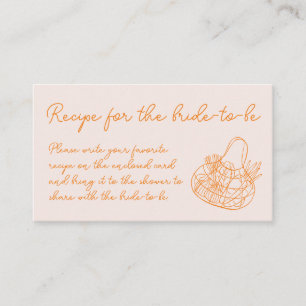 Off The Market Hand Drawn Bridal Shower Recipe Enclosure Card