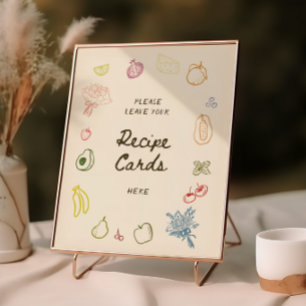 Off The Market Hand Drawn Bridal Shower Recipe Poster