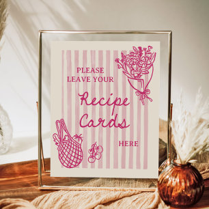 Off The Market Hand Drawn Bridal Shower Recipe Poster