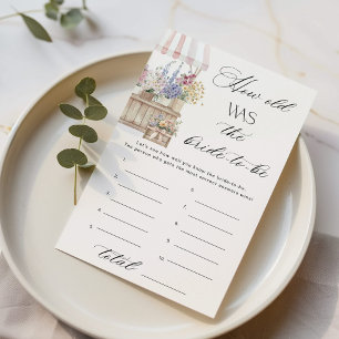 Off the Market How old was the Bride Bridal Game