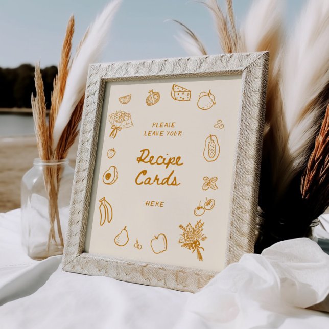 Off The Market Orange Hand Drawn Recipe Poster (Creator Uploaded)