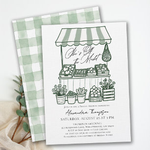 Off the Market Stand Calligraphy Bridal Shower Invitation