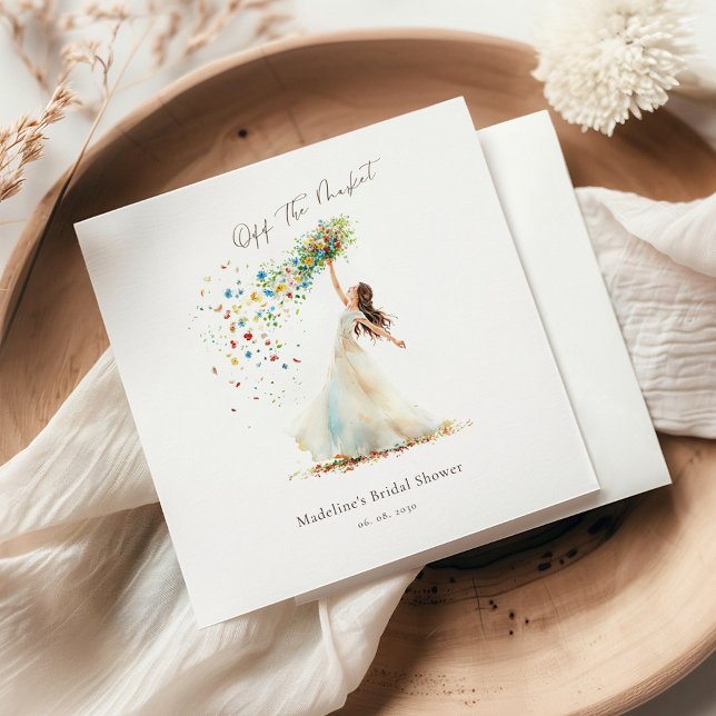 Off the Market Whimsical Bridal Shower Napkin (Creator Uploaded)