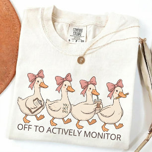 Off To Actively Monitor, School Testing Humour T-Shirt