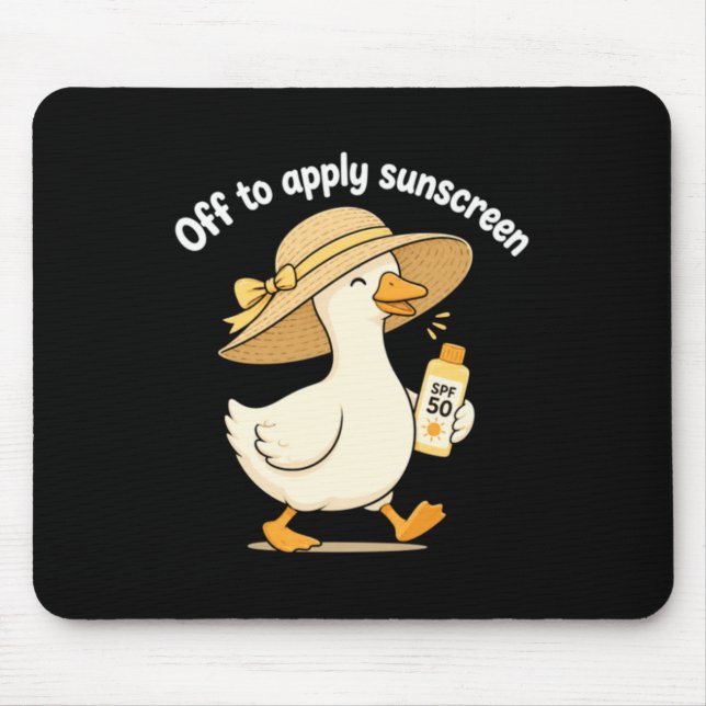 Off To Apply Sunscreen Design Mouse Pad (Front)