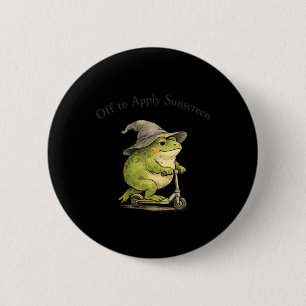 Off To Apply Sunscreen Frog Funny Summer Meme 6 Cm Round Badge