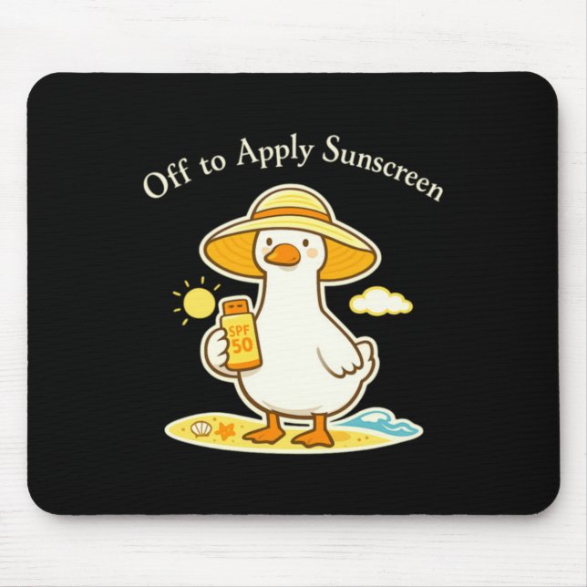 Off To Apply Sunscreen Goose Cute Summer Humour Mouse Pad (Front)