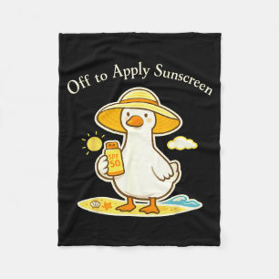 Off to Apply Sunscreen Goose Holiday Beach Trip Fleece Blanket