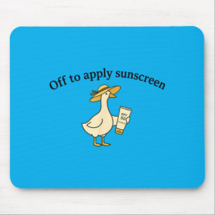 Off to Apply Sunscreen Goose Summer Beach Vacation Mouse Pad