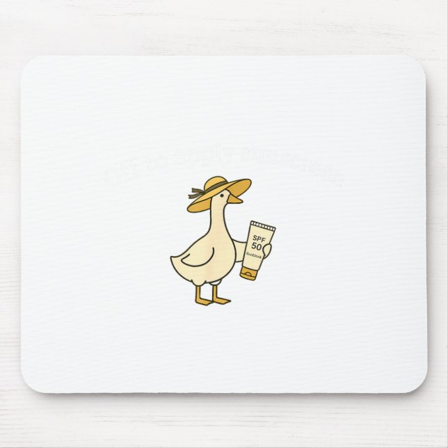 Off to Apply Sunscreen Goose Summer Beach Vacation Mouse Pad (Front)