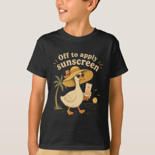 Off To Apply Sunscreen Goose Summer Beach Vacation T-Shirt