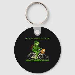 Off to be radical left scum funny frog cyclist key ring
