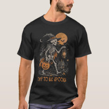 Off To Be Spooky Halloween Skeleton Graphic Tee