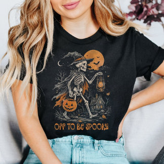 Off To Be Spooky Skeleton Witch T-Shirt