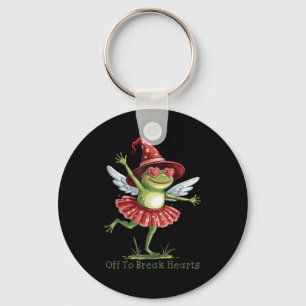 Off To Break Hearts Funny Frog Valentines Women Gi Key Ring