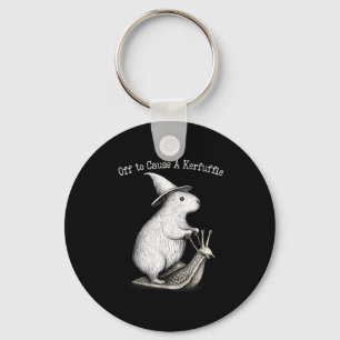 Off to cause a kerfuffle capybara meme  key ring