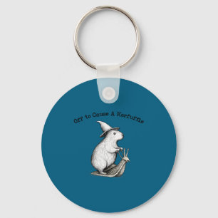 Off to cause a kerfuffle capybara meme key ring