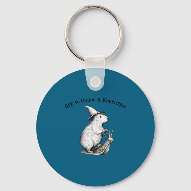 Off to cause a kerfuffle capybara meme  key ring (Front)