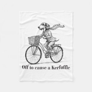 Off To Cause A Kerfuffle Cute Dachshund  Fleece Blanket