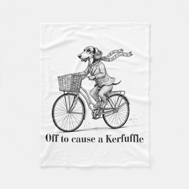 Off To Cause A Kerfuffle Cute Dachshund  Fleece Blanket (Front)