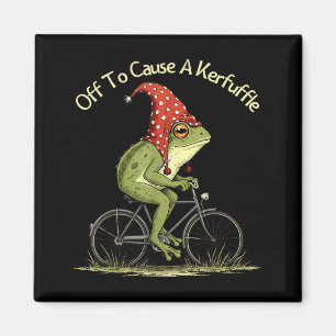 Off to Cause A Kerfuffle Frog Funny Weirdcore Magnet