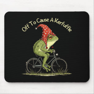 Off to Cause A Kerfuffle Frog Funny Weirdcore Mouse Pad