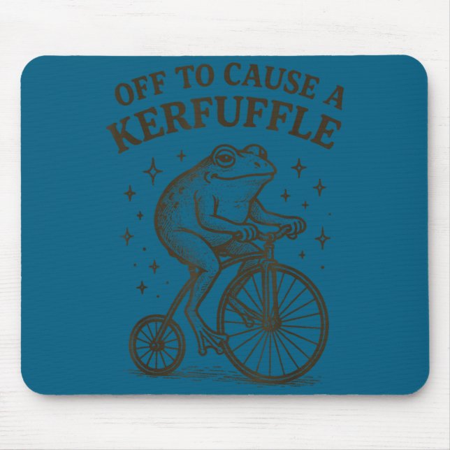 Off to cause a kerfuffle frog  mouse pad (Front)