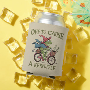 Off to Cause a Kerfuffle Frog Sarcastic Funny Meme Can Cooler