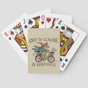 Off to Cause a Kerfuffle Frog Sarcastic Funny Meme Playing Cards