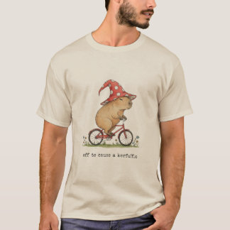Off to Cause a Kerfuffle Funny Beaver on a Bike T-Shirt