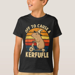 Off to cause a kerfuffle funny capybara joke meme T-Shirt