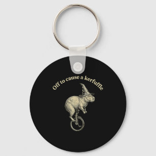 Off to cause a kerfuffle funny capybara meme key ring