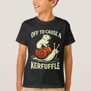 Off to cause a kerfuffle funny capybara snail T-Shirt