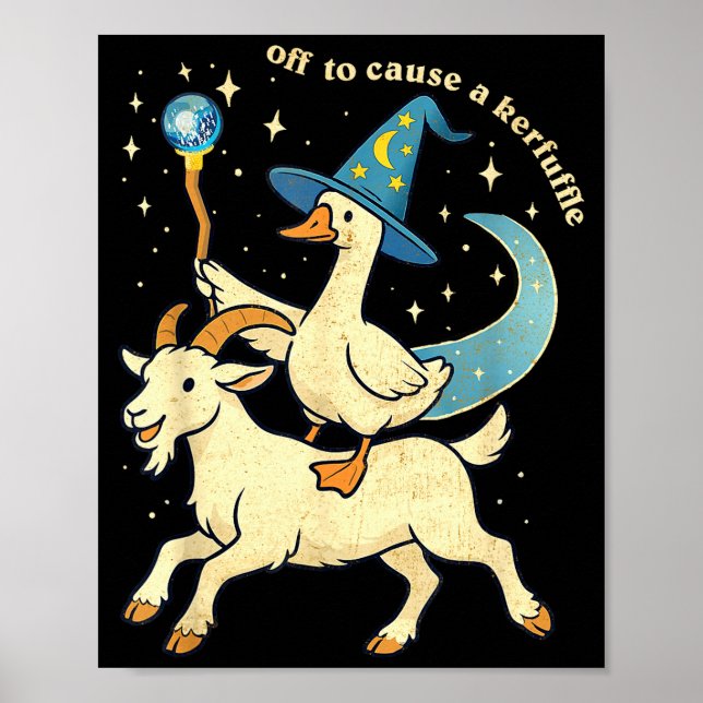 Off To Cause A Kerfuffle Funny Chaotic Weird Anima Poster (Front)