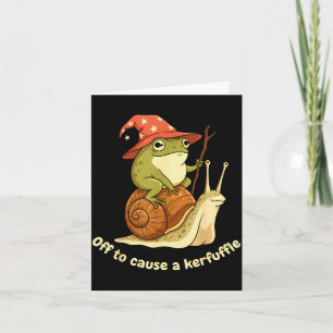 Off To Cause A Kerfuffle Funny Cowboy Frog Meme  Card