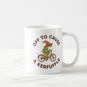 Off To Cause A Kerfuffle Funny Cowboy Frog Meme  Coffee Mug