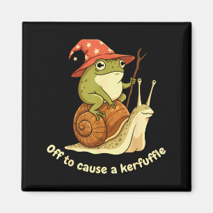 Off To Cause A Kerfuffle Funny Cowboy Frog Meme  Magnet