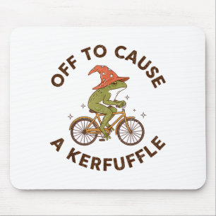 Off To Cause A Kerfuffle Funny Cowboy Frog Meme  Mouse Pad